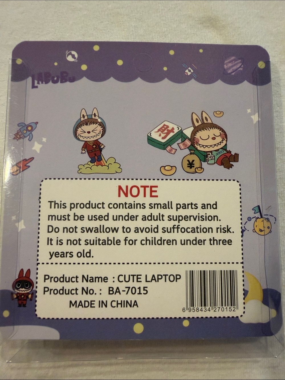 Labubu Purple Mini Paper Notebook Mini Pen Set New - Picture 2 of 4